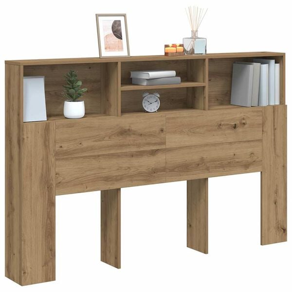 vidaXL Headboard Cabinet Artisan Oak 160x19x103.5 cm Engineered Wood