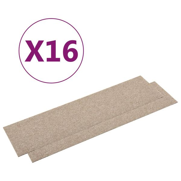 vidaXL Carpet Floor Tiles 16 pcs 4 m² 25x100 cm Light Beige