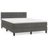 vidaXL Box Spring Bed with Mattress Dark Grey 140x200 cm Velvet