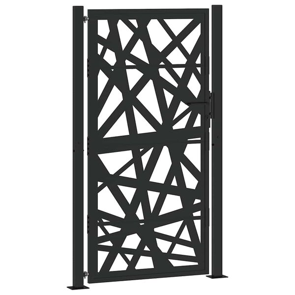 vidaXL Garden Gate Black 100x175 cm Steel Light Design