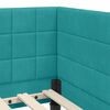 vidaXL Corner Bed Frame with Headboard Turquoise 90 cm x 200 cm Velvet