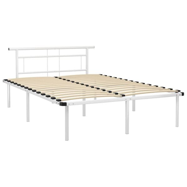 vidaXL Bed Frame without Mattress White Metal 160x200cm