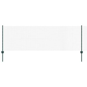 vidaXL Welded Wire Fence with Posts 50 x 0.8 m PVC-Coated Steel Green