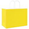 vidaXL Paper Bags 250 pcs with Handles Yellow 32x17x25 cm