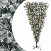 vidaXL Upside-down Artificial Hinged Christmas Tree 150 cm 150 LEDs