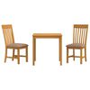 vidaXL Dining Set 3 pcs Grey Solid Oak Wood