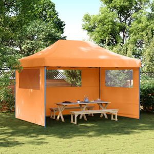 vidaXL Foldable Party Tent Pop-Up with 3 Sidewalls Orange