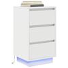 vidaXL Bedside Cabinet with LED Lights&nbsp;White 38x34x65 cm