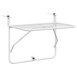 vidaXL Balcony Table White 60x40 cm Steel