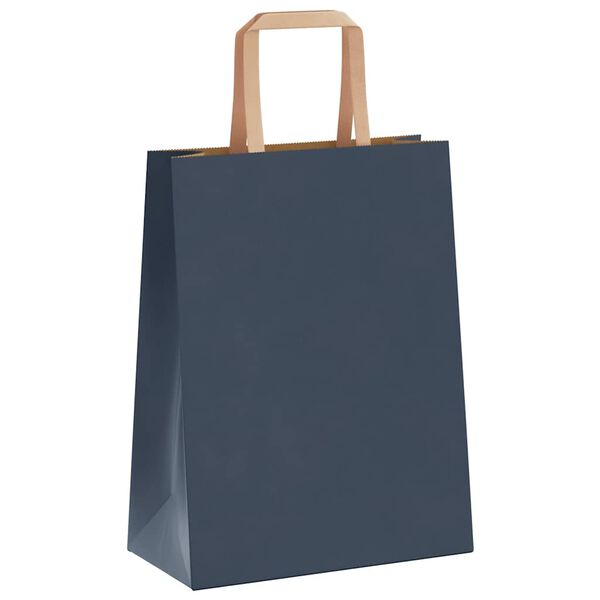 vidaXL Paper Bags 50 pcs with Handles Blue 21x11x28 cm