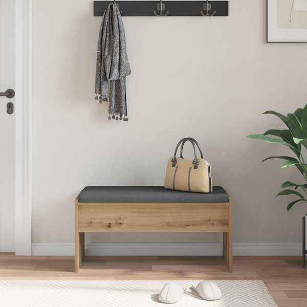 vidaXL Hall Bench with Cushion Artisan Oak 83 x 38 x 40 cm