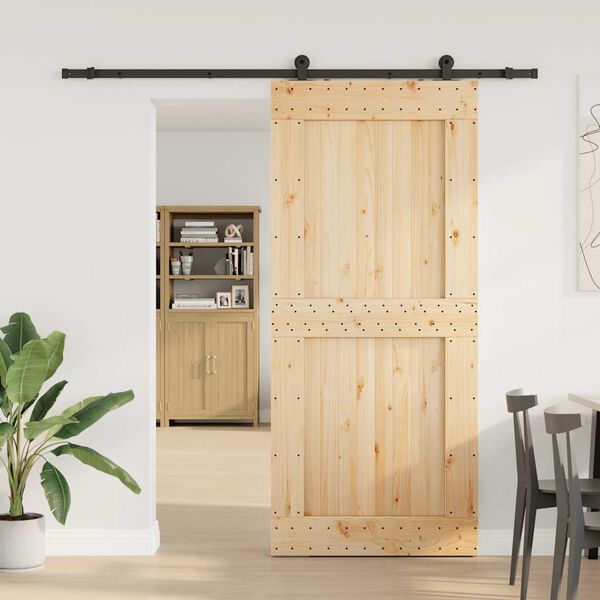 vidaXL Sliding Door with Hardware Set 100x210 cm Solid Wood Pine