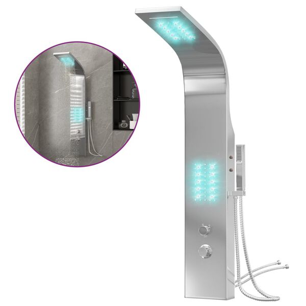 vidaXL Shower Panel System Stainless Steel Curved