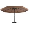 vidaXL Garden Parasol with Aluminium Pole 500 cm Taupe