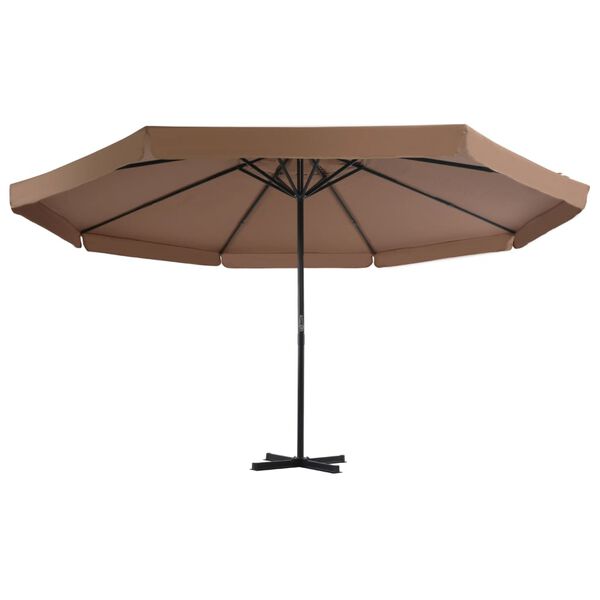 vidaXL Garden Parasol with Aluminium Pole 500 cm Taupe
