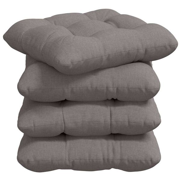 vidaXL Seat Cushions 4 pcs Taupe 40 x 40 x 12 cm Fabric