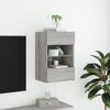 vidaXL TV Wall Cabinet with LED Lights Grey Sonoma 40x30x60.5 cm