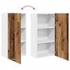 vidaXL Hanging Cabinet with Door Old Wood and White 50 x 31 x 100 cm