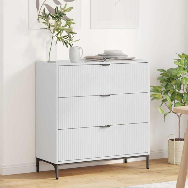 vidaXL Sideboard High Gloss White 79.5 x 33 x 82 cm Engineered Wood