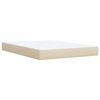 vidaXL Box Spring Bed with Mattress Cream 140x200 cm Fabric