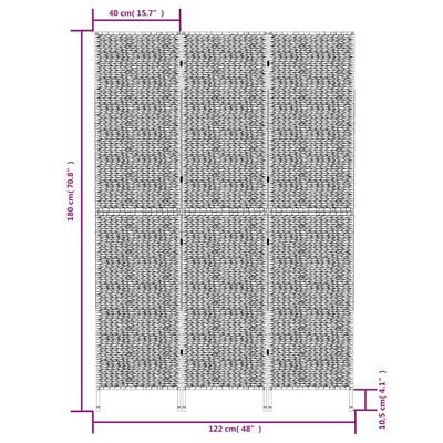 vidaXL Room Divider 3-Panel 122x180 cm Water Hyacinth