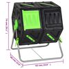 vidaXL Tumbling Composter Dual Chamber 63x60x74 cm 140 L Polypropylene