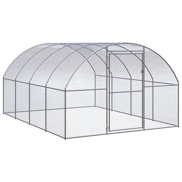 vidaXL Outdoor Chicken Coop 3x4x2 m Galvanised Steel