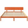 vidaXL Bed Frame with Headboard Wax Brown 180 x 200 cm Solid Pine Wood