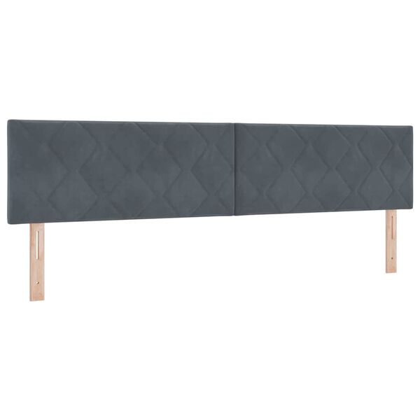 vidaXL Headboard Height Adjustable Dark grey 200 cm Velvet