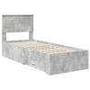 vidaXL Bed Frame Concrete Grey and Silver 70 x 190 cm Engineered Wood