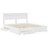 vidaXL Bed Frame with Headboard White 200 x 200 cm Engineered Wood