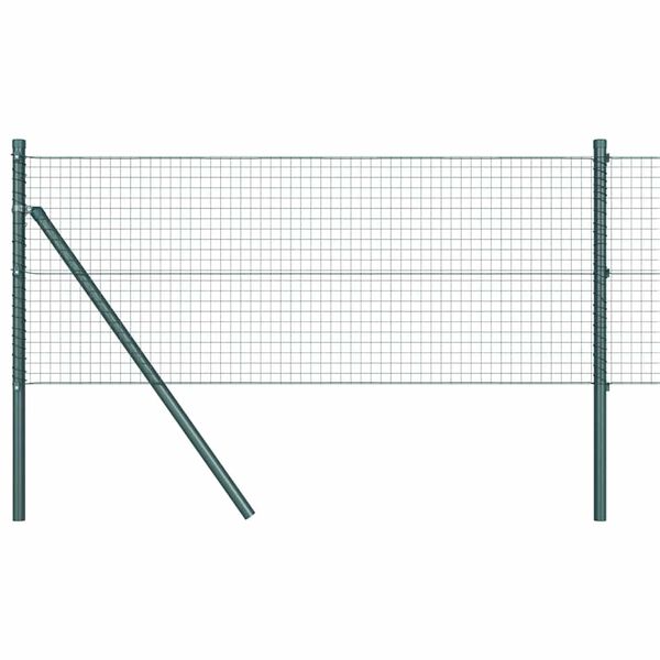 vidaXL Fence Post Green 10 x 0.8 m (25 x 25 mm mesh) Steel and PVC