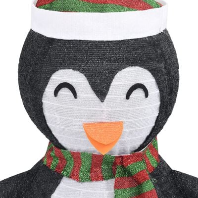 vidaXL Decorative Christmas Snow Penguin Figure LED Luxury Fabric 120cm