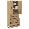 vidaXL Highboard 2 pcs Artisan Oak Engineered Wood and Glass