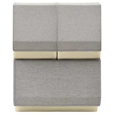 vidaXL Stackable Storage Box Set of 3 Pieces Fabric Grey & Cream