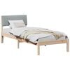 vidaXL Bed frame Brown and light grey 80 x 200 cm Solid pine wood