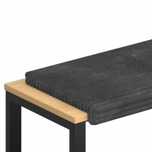 vidaXL Bench Cushion Plush Corduroy Dark Grey Depth 35 cm