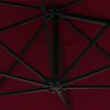 vidaXL Wall-Mounted Garden Parasol with Metal Pole 300 cm Burgundy