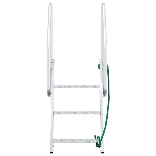 vidaXL 3-Step Dock Ladder Silver 58 x 77 x 144 cm Aluminium