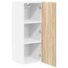 vidaXL Hanging Cabinet with Door Sonoma Oak and White 30 x 31 x 80 cm