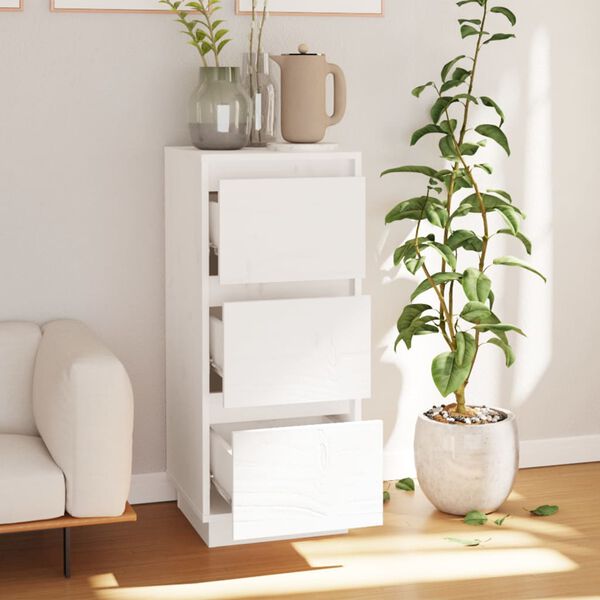 vidaXL Sideboard White 32x34x75 cm Solid Wood Pine