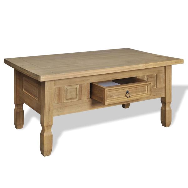 vidaXL Coffee Table with Drawer Mexico Pinewood