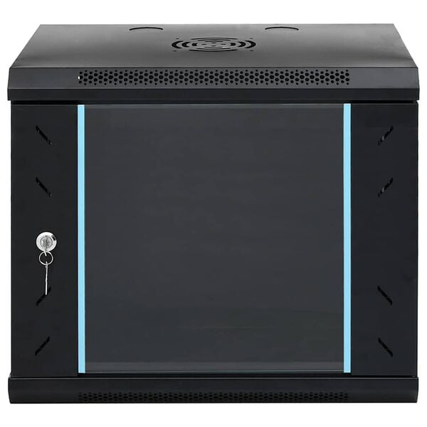 vidaXL Network Cabinet with Storage Black 53 x 45 x 45 cm Steel