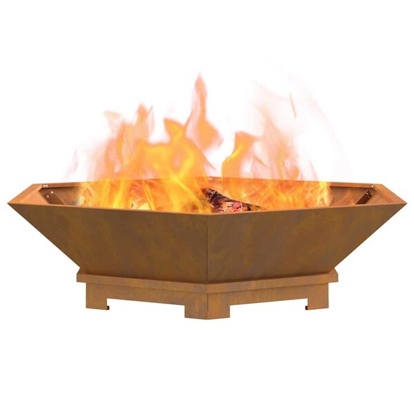vidaXL Fire Pit Brown 100 x 100 x 28 cm Weathering steel