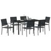 vidaXL Garden Dining Set 7 pcs Black PE Rattan