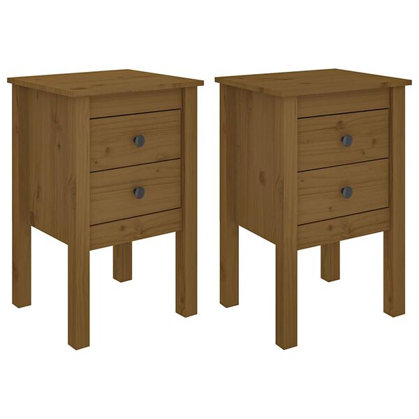 vidaXL Bedside Cabinets 2 pcs Honey Brown 40x35x61.5cm Solid Wood Pine