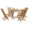 vidaXL Garden Dining Set Folding 5 pcs Brown Solid Teak Wood
