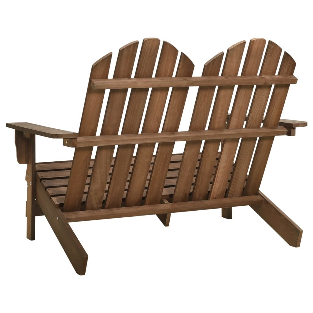 vidaXL 2 Seater Garden Adirondack Chair Solid Fir Wood Brown