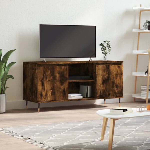 vidaXL TV Cabinet Smoked Oak 104x35x50 cm Engineered Wood