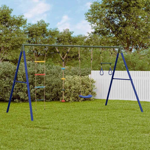vidaXL Outdoor Swing Set with Swing. Trapeze. Ladder. Disc Swing
